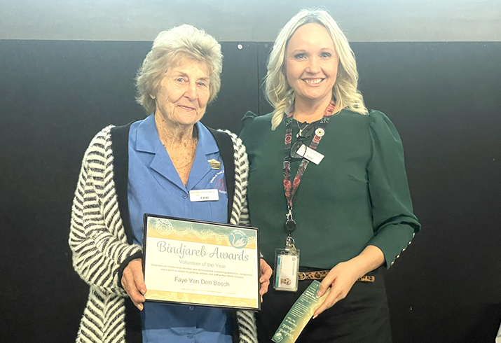 Volunteer of the Year award winner with Peel Health Campus Executive Director Kellie Blyth